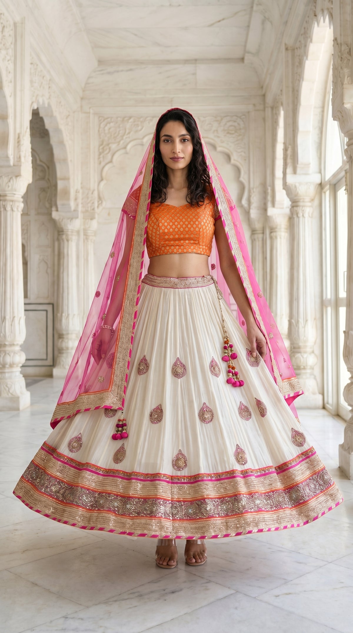 Handwork Lehenga Dual Tone | Rosio House