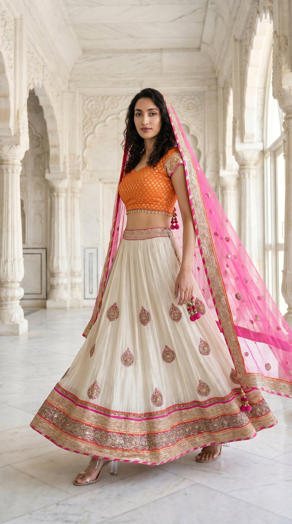 Handwork Lehenga Dual Tone | Rosio House