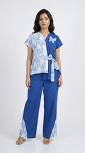 Back view of the Royal Blue Indo Western Dresse, featuring Embroidered by Rosio House