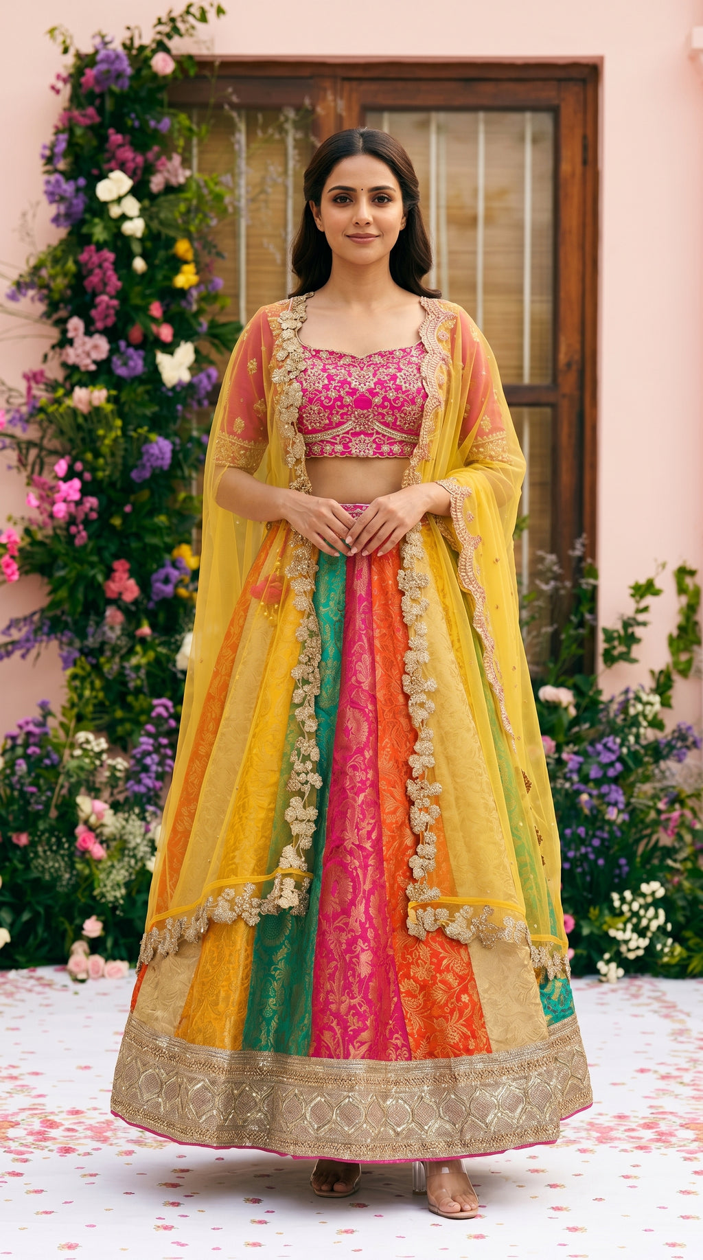 Banarsi Multi Color Lehenga | Rosio House