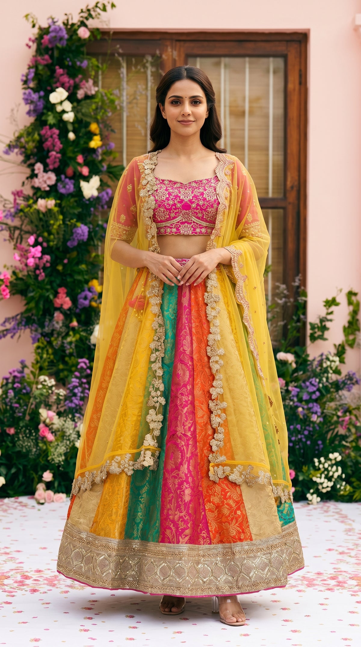Banarsi Multi Color Lehenga | Rosio House