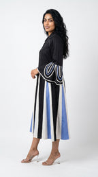 Flowy Pure Cotton Paneled Midi Shirt Dress | Rosio House