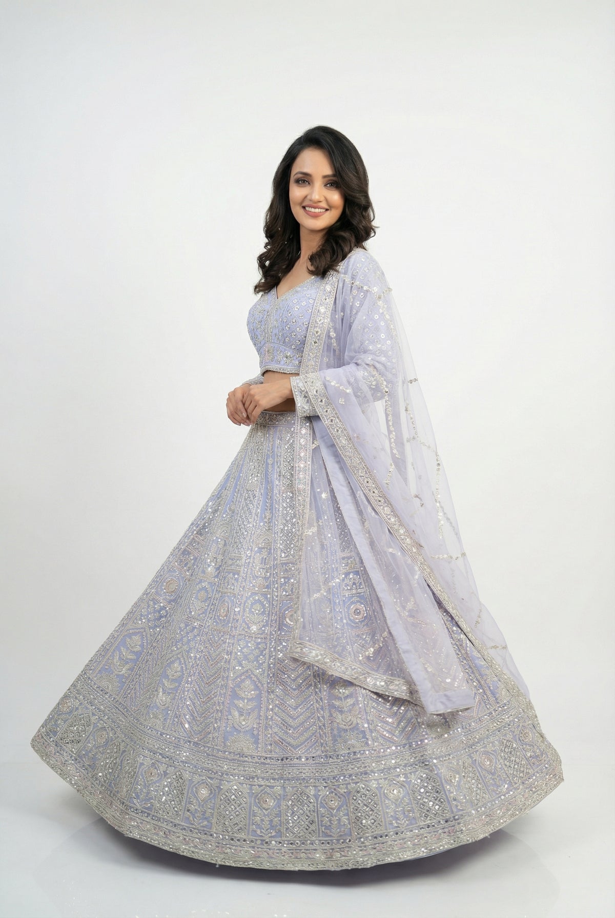 Lavender Sequin Lehenga | Handwork Bridal Rosio Rosio House Lavender Sequin Lehenga | Handwork Bridal Rosio Rosio House