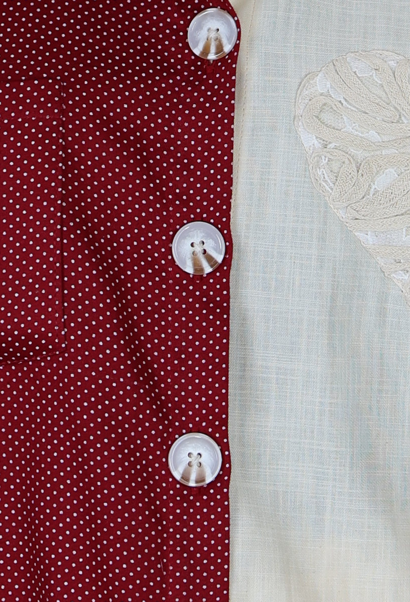 Two-Tone Cotton Cord Set with Schiffli Lace | Rosio House