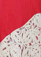 Red Pure Cotton Chiffli Lace Cord Set | Relaxed Fit Co-ord | Rosio House