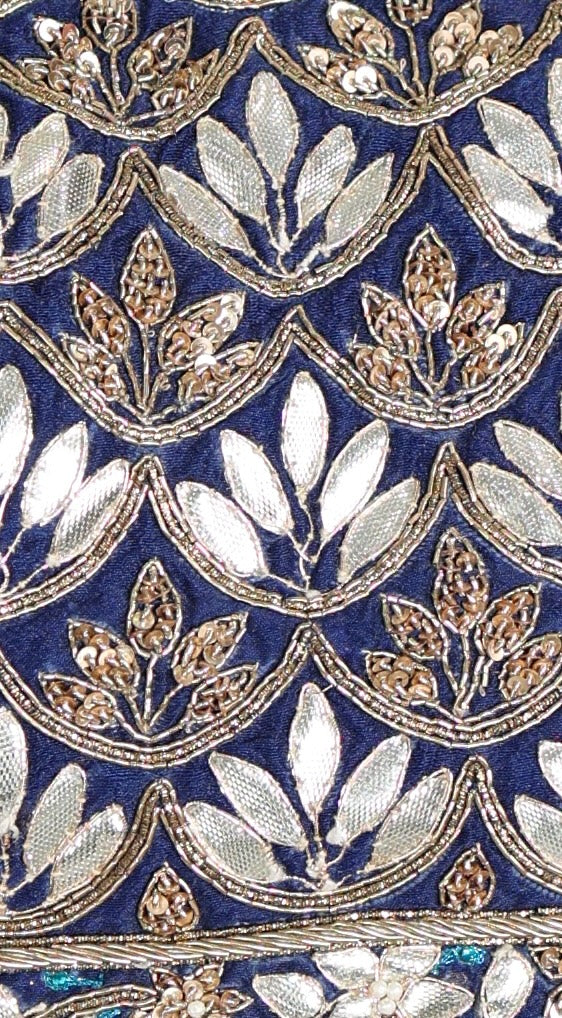 Royal Blue Silk Lehenga with Handwork and Zari Work | Rosio House