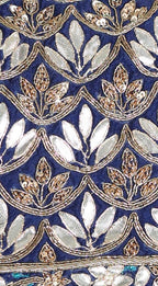 Royal Blue Silk Lehenga with Handwork and Zari Work | Rosio House