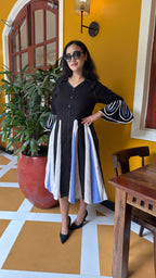 Cotton Paneled Shirt Dress