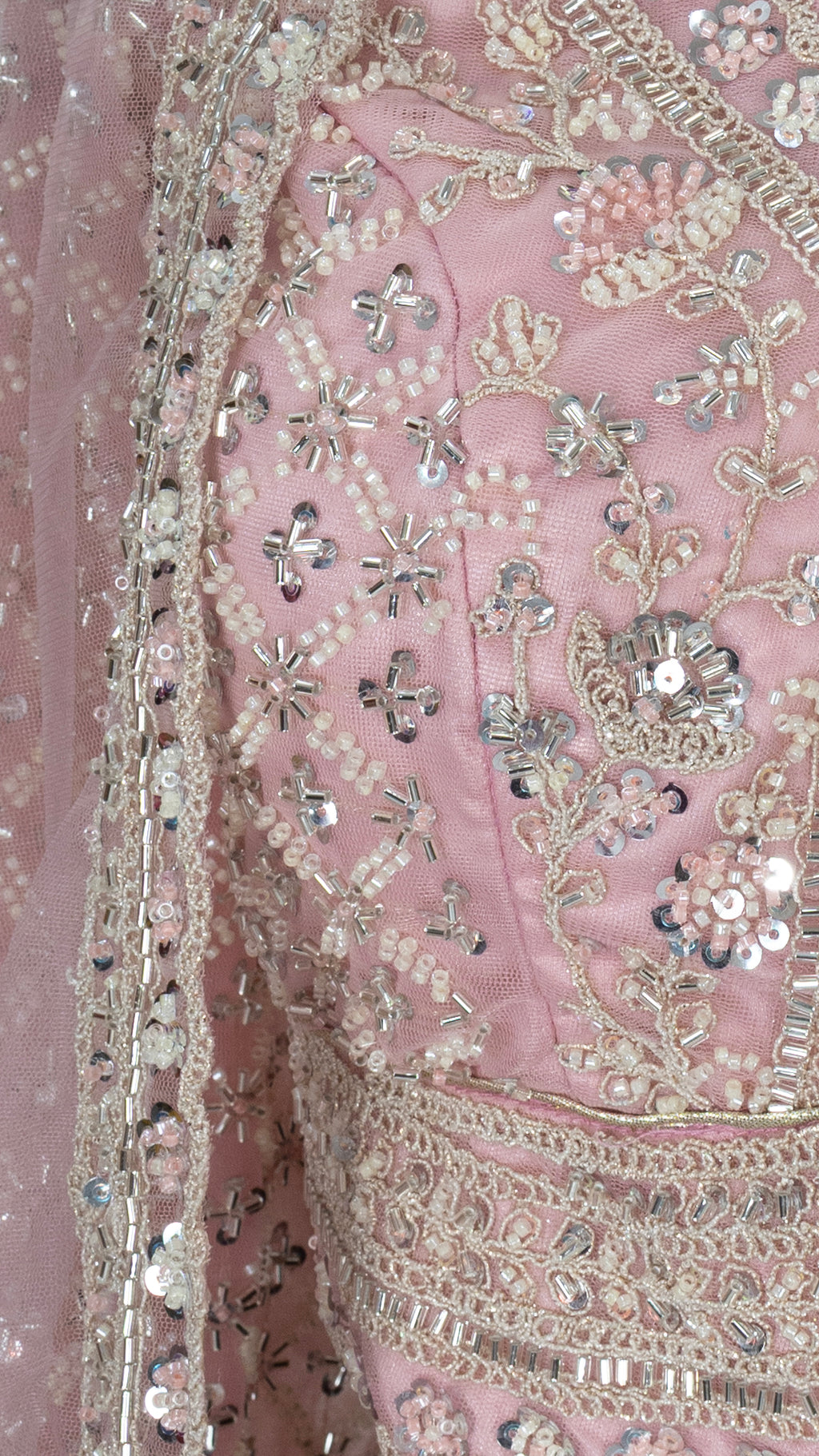 Pink lehenga embroidery 