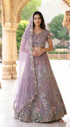 Lavender Full Handwork Lehenga - Designer Bridal & Party Wear
