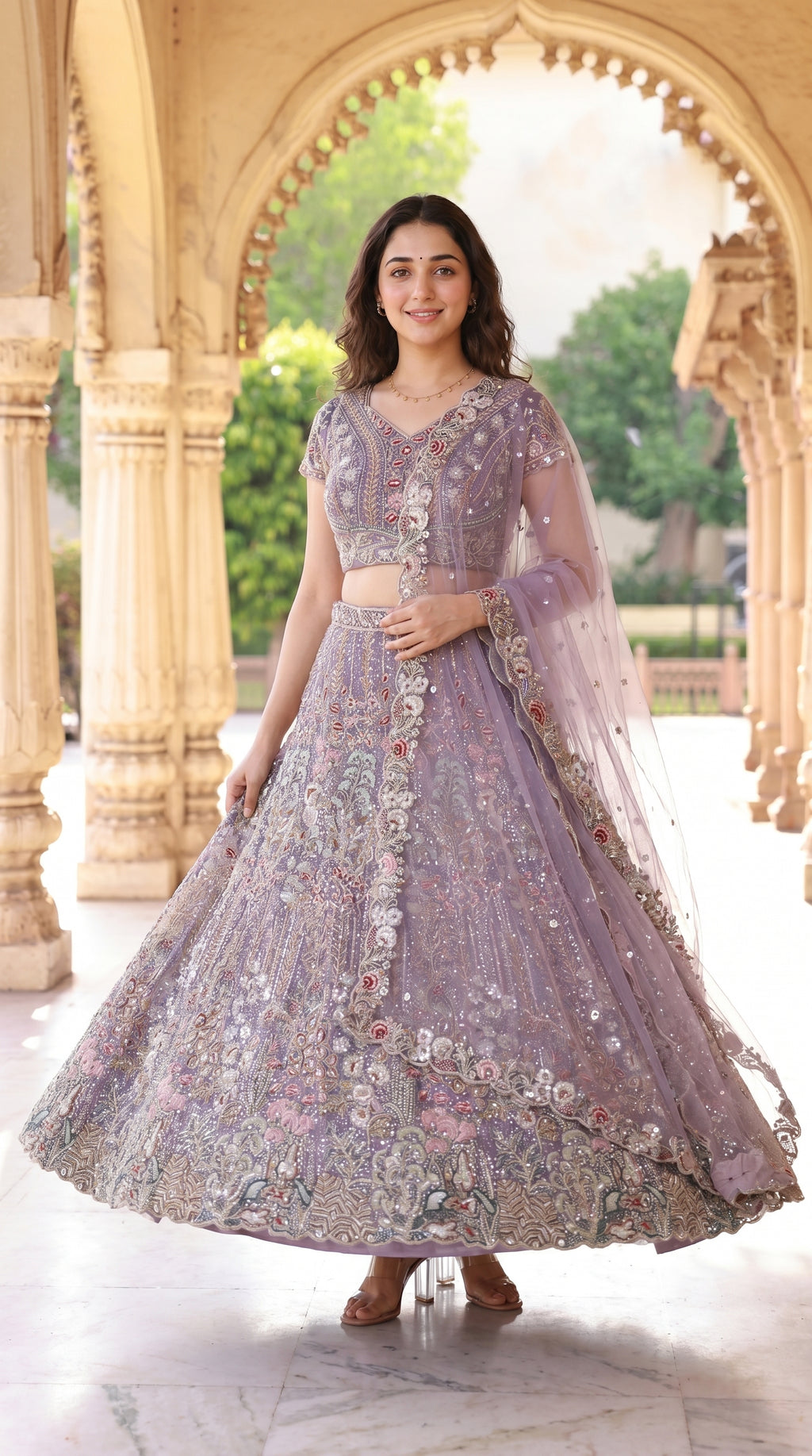 Lavender Full Handwork Lehenga - Designer Bridal & Party Wear
