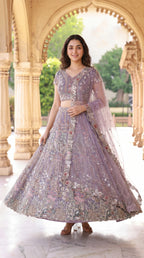 Lavender Full Handwork Lehenga - Designer Bridal & Party Wear