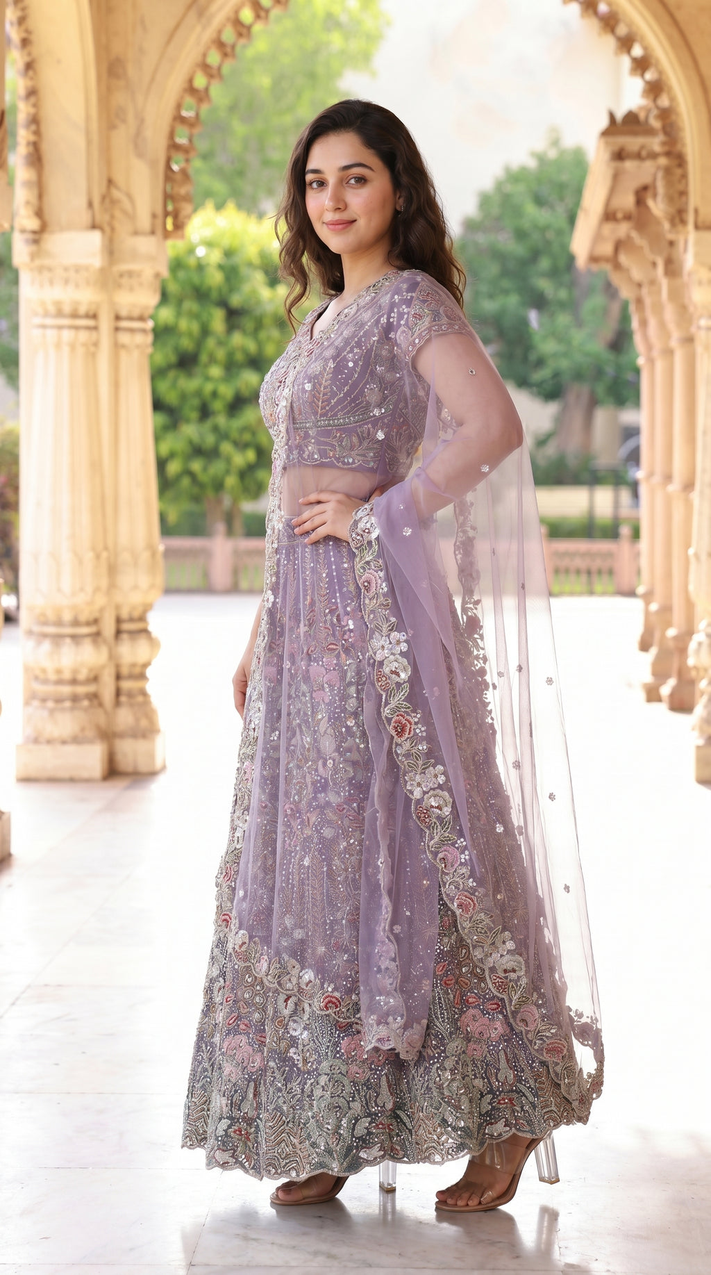 Lavender Full Handwork Lehenga - Designer Bridal & Party Wear