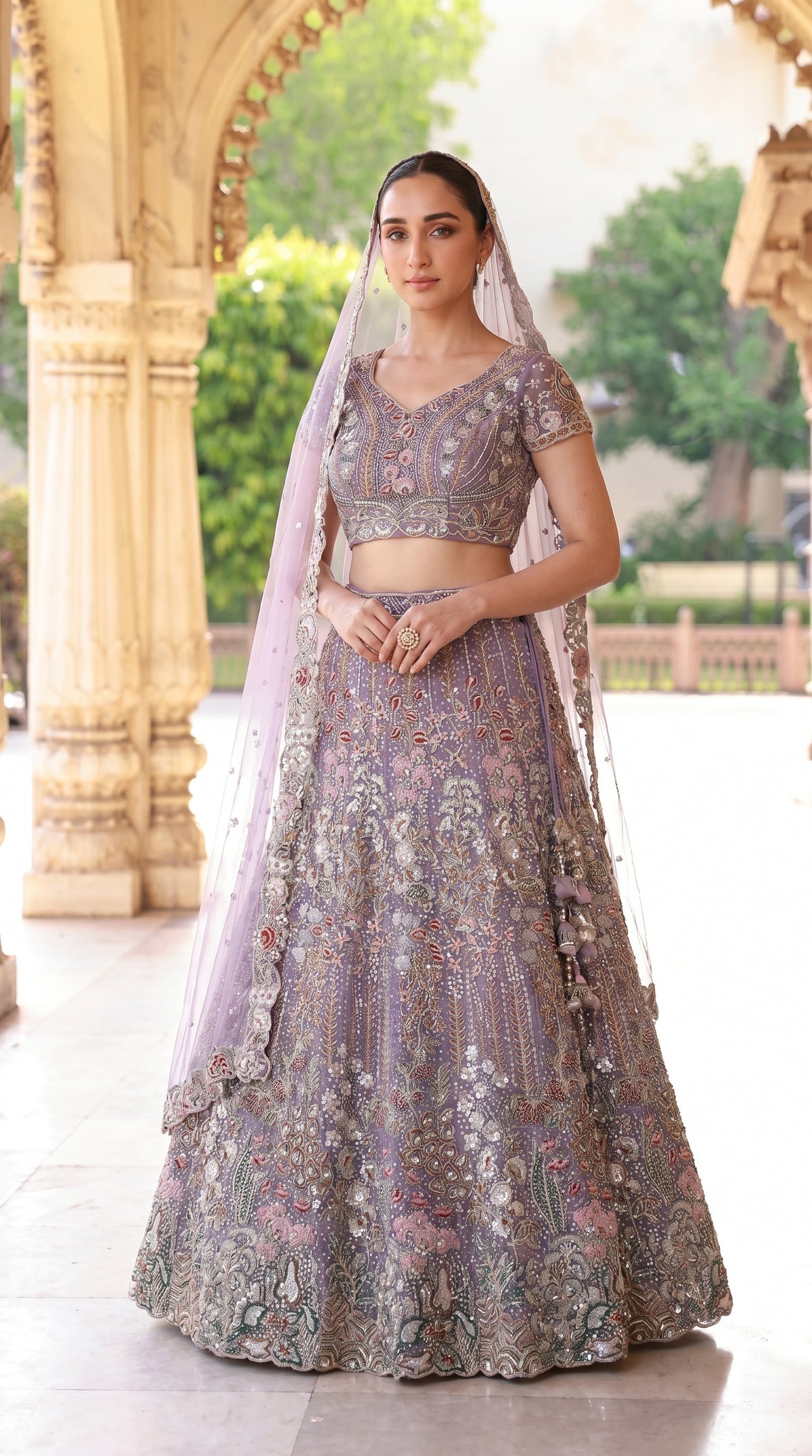 Lavender Full Handwork Lehenga - Designer Bridal & Party Wear
