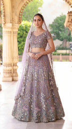 Lavender Full Handwork Lehenga - Designer Bridal & Party Wear