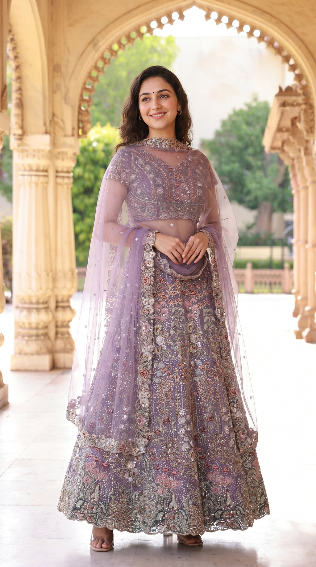 Lavender Full Handwork Lehenga - Designer Bridal & Party Wear