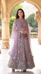 Lavender Full Handwork Lehenga - Designer Bridal & Party Wear