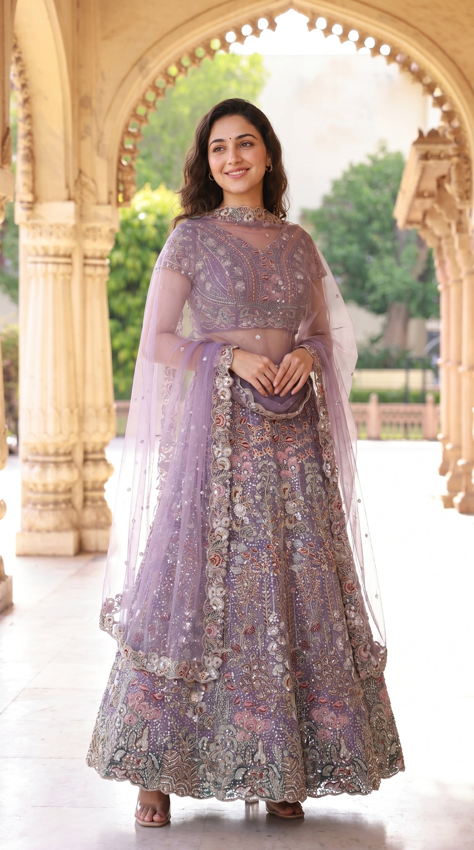 Lavender Full Handwork Lehenga - Designer Bridal & Party Wear