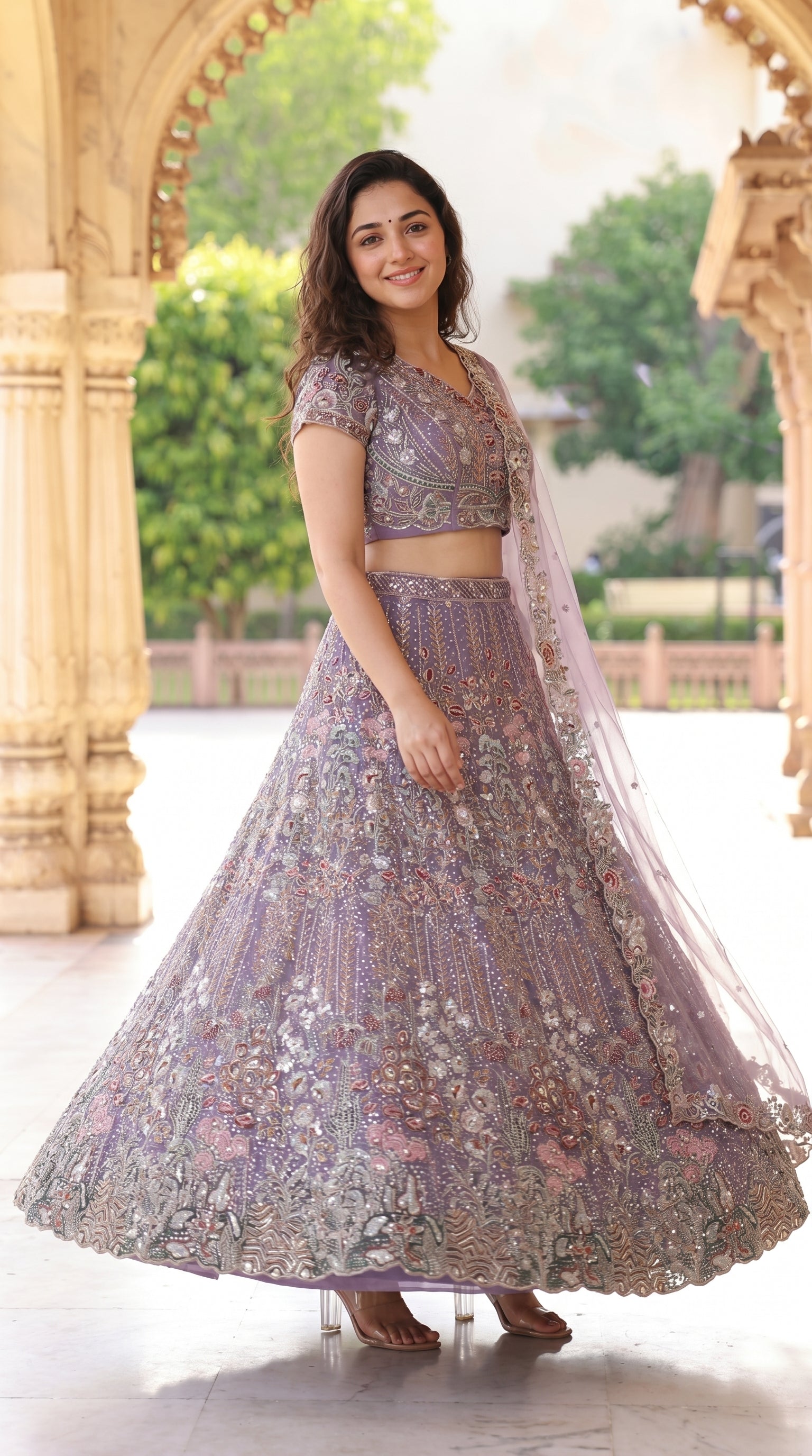 Lavender Full Handwork Lehenga - Designer Bridal & Party Wear