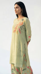 Sage Green Floral Printed Cord Set | Rosio House