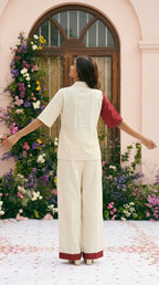 Two-Tone Cotton Cord Set with Schiffli Lace | Rosio House