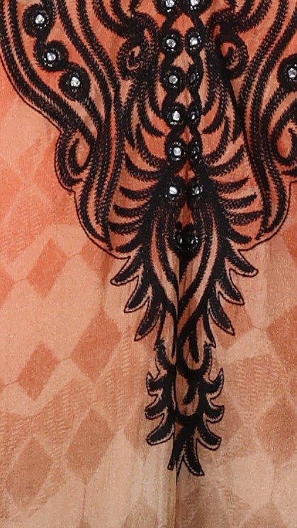 Peach & Teal Ombre Cotton Kaftan Set with Pants | Rosio House