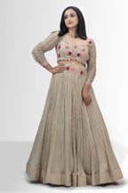 Beige with Multi-Color Zari Handwork Designer Lehenga