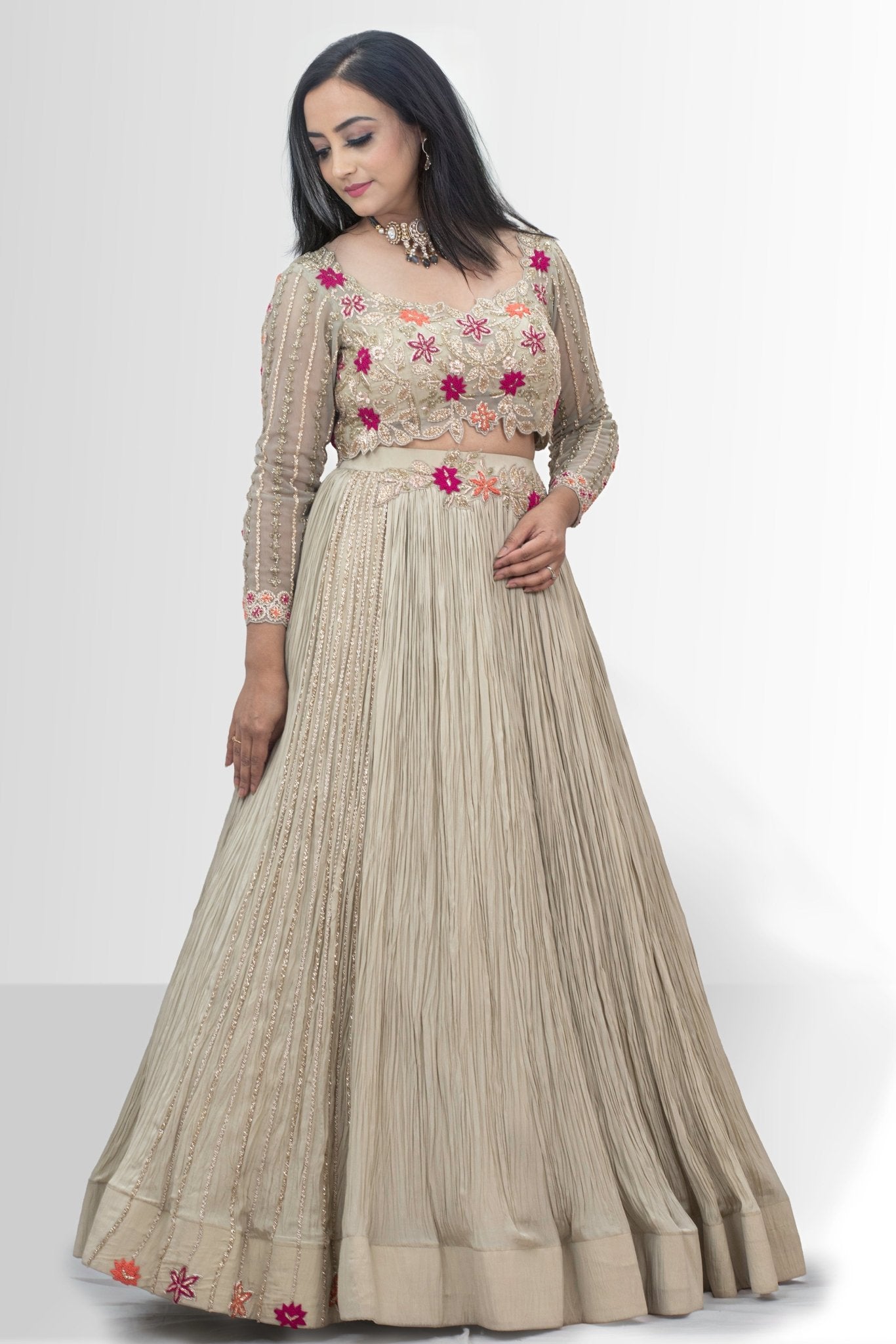 Full zari handwork lehenge for women