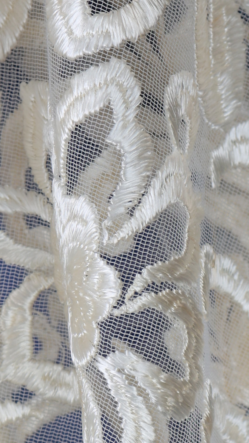 Royal Blue Banana Crepe Shift Dress | Embroidered Sleeves | Rosio House