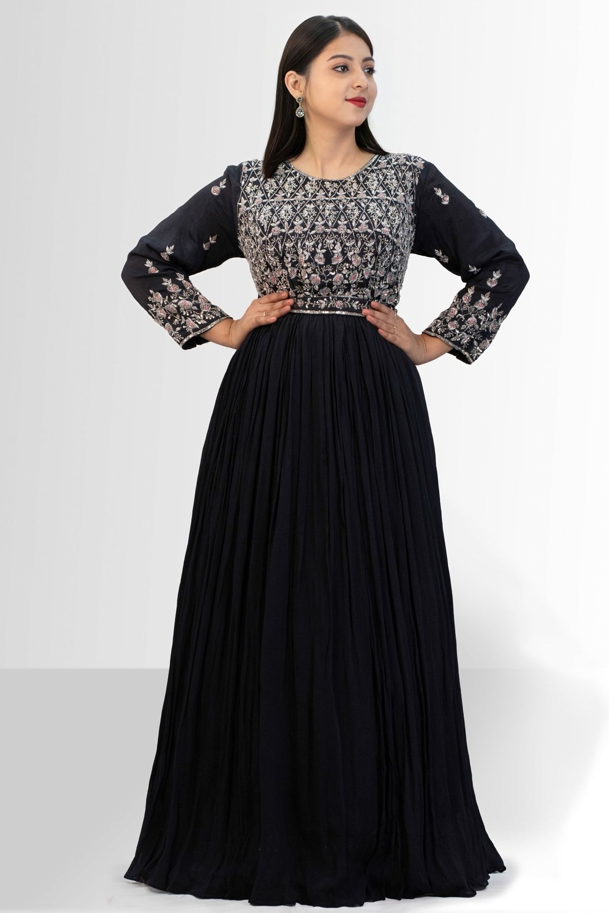 women gown with handwork and full length