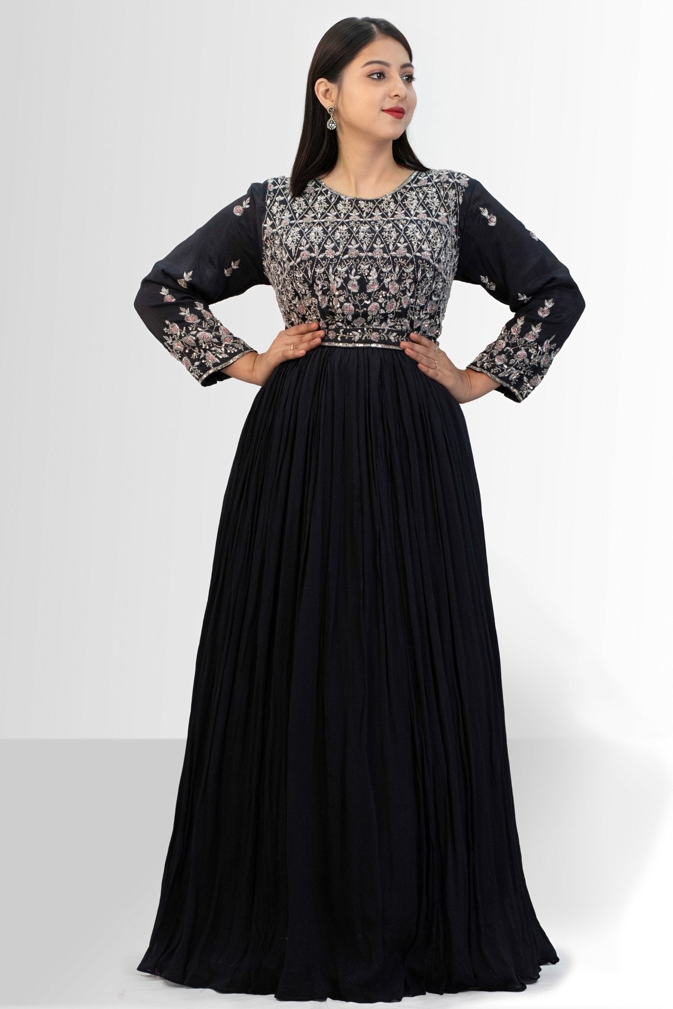 women gown with handwork and full length