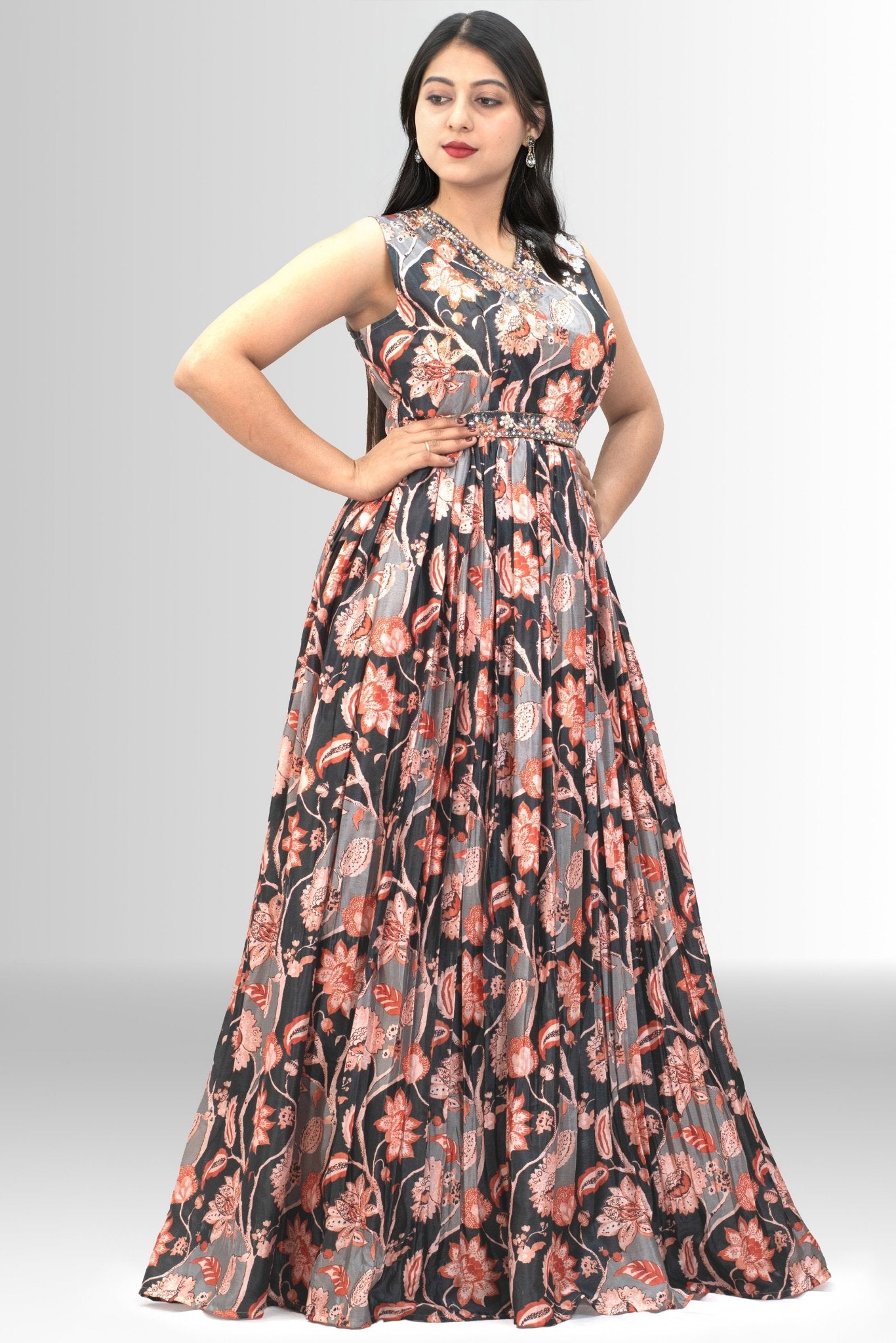Floral print gown for women