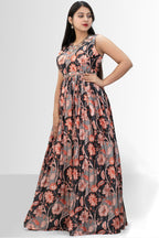 Elegant Floral Print Gown - Party Ready!