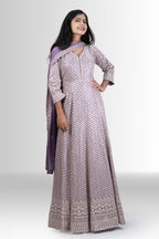 Elegant Lavender Gown with Bead Embellishments