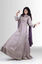 Elegant Lavender Gown with Bead Embellishments