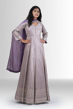 Elegant Lavender Gown with Bead Embellishments