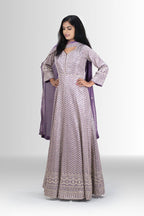 Elegant Lavender Gown with Bead Embellishments