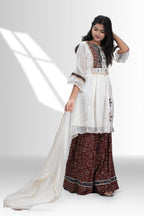Luxury Ivory Whisper tunic with handcrafted embroidery work