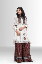 Festive Ivory Whisper embroidered tunic for women – Rosio House
