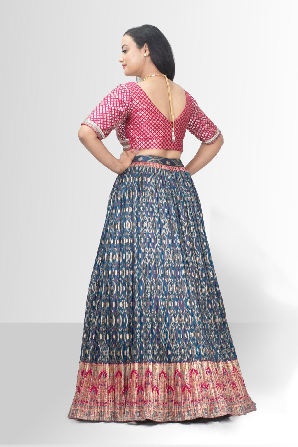 Traditional Banarasi Nilambari lehenga – handcrafted festive wear