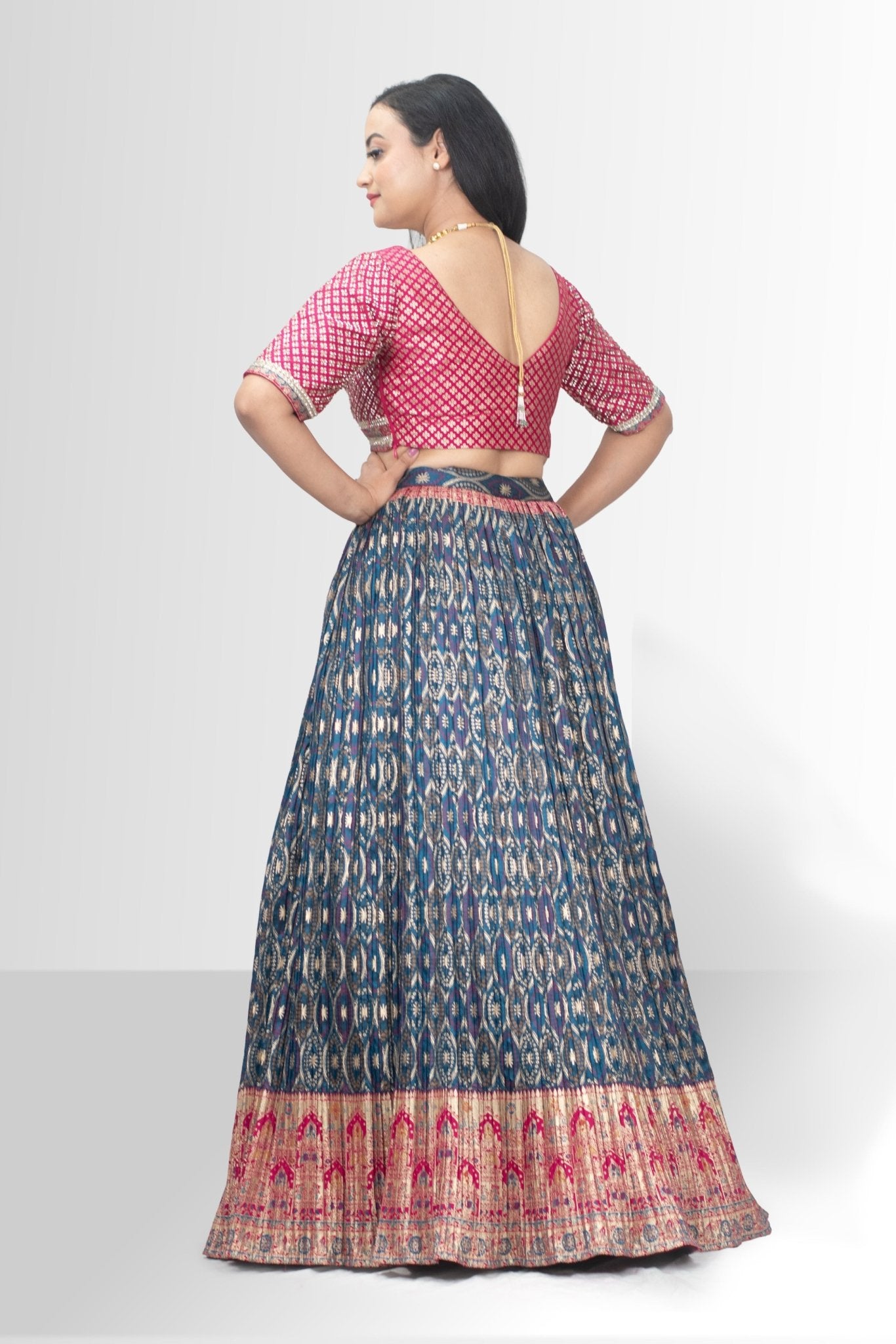 Traditional Banarasi Nilambari lehenga – handcrafted festive wear