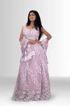 Pink Sleeveless Embroidered Blouse with 3D Work