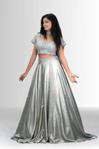 Stylish silver sequin lehenga – festive and bridal collection at Rosio House