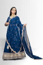 Stunning Blue Banarasi Lehenga with Grand Dupatta - Festive & Wedding Ready