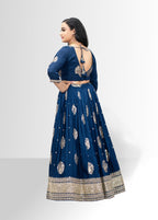 Stunning Blue Banarasi Lehenga with Grand Dupatta - Festive & Wedding Ready