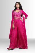 Pink Indo western for women with handwork and plazo